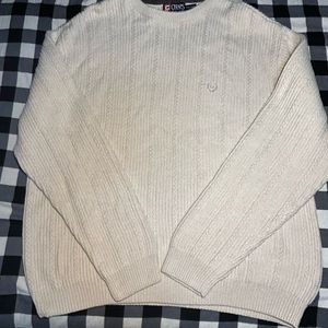 Vintage Chaps Ralph Lauren Mens Beige Cable Knit Pullover Sweater, Size 2XL Rope
